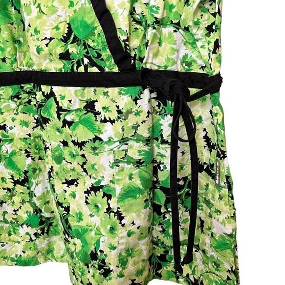 Koi by Kathy Peterson Medical Scrub Top Green Floral Women’s Size Small #A1156 - Picture 4 of 6